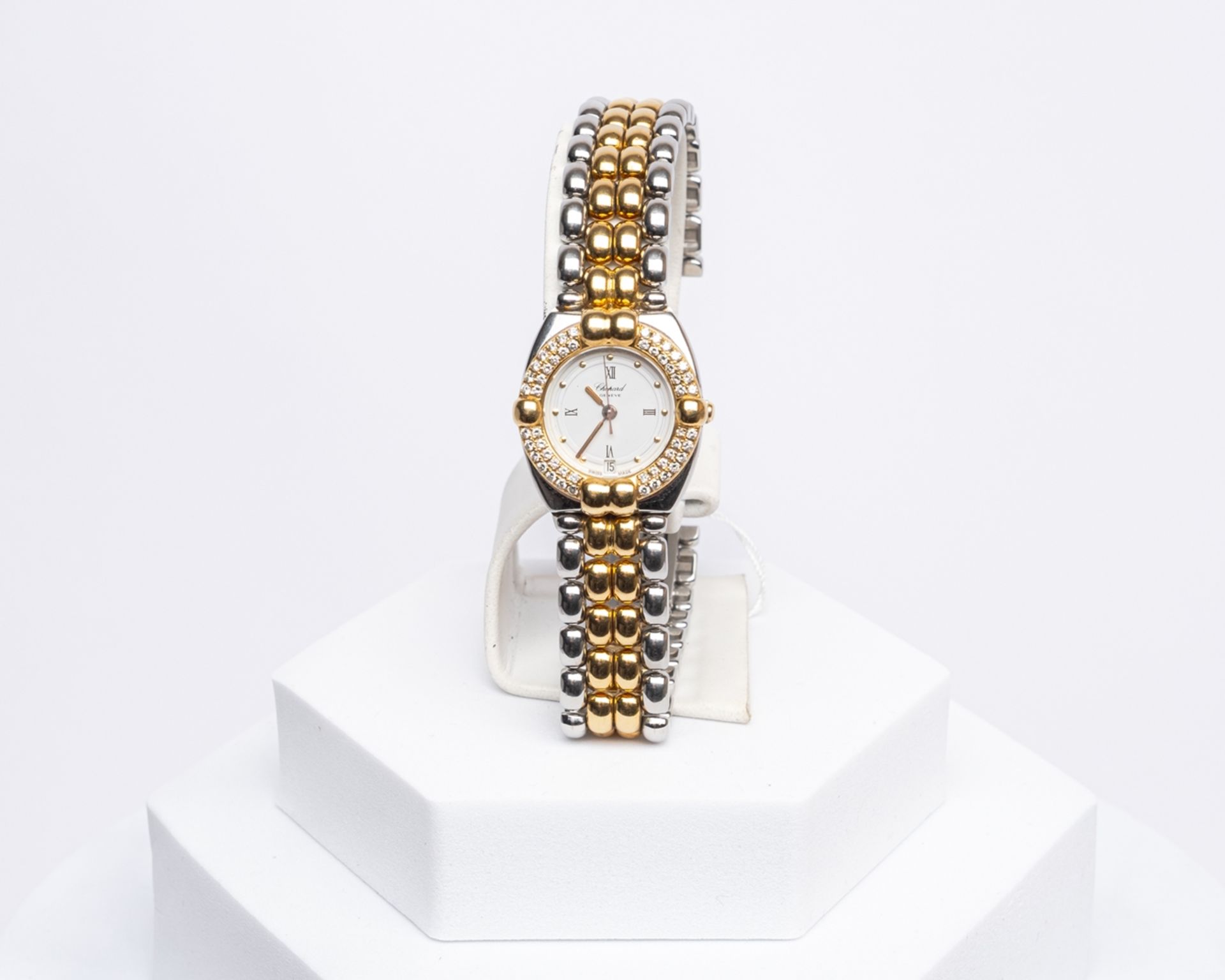 Chopard Gstaad, Genf, 1998, Ref. 32/8117, Gehäuse in Stahl, Lünette in 18kt Gelbgold mit 52 Brillan