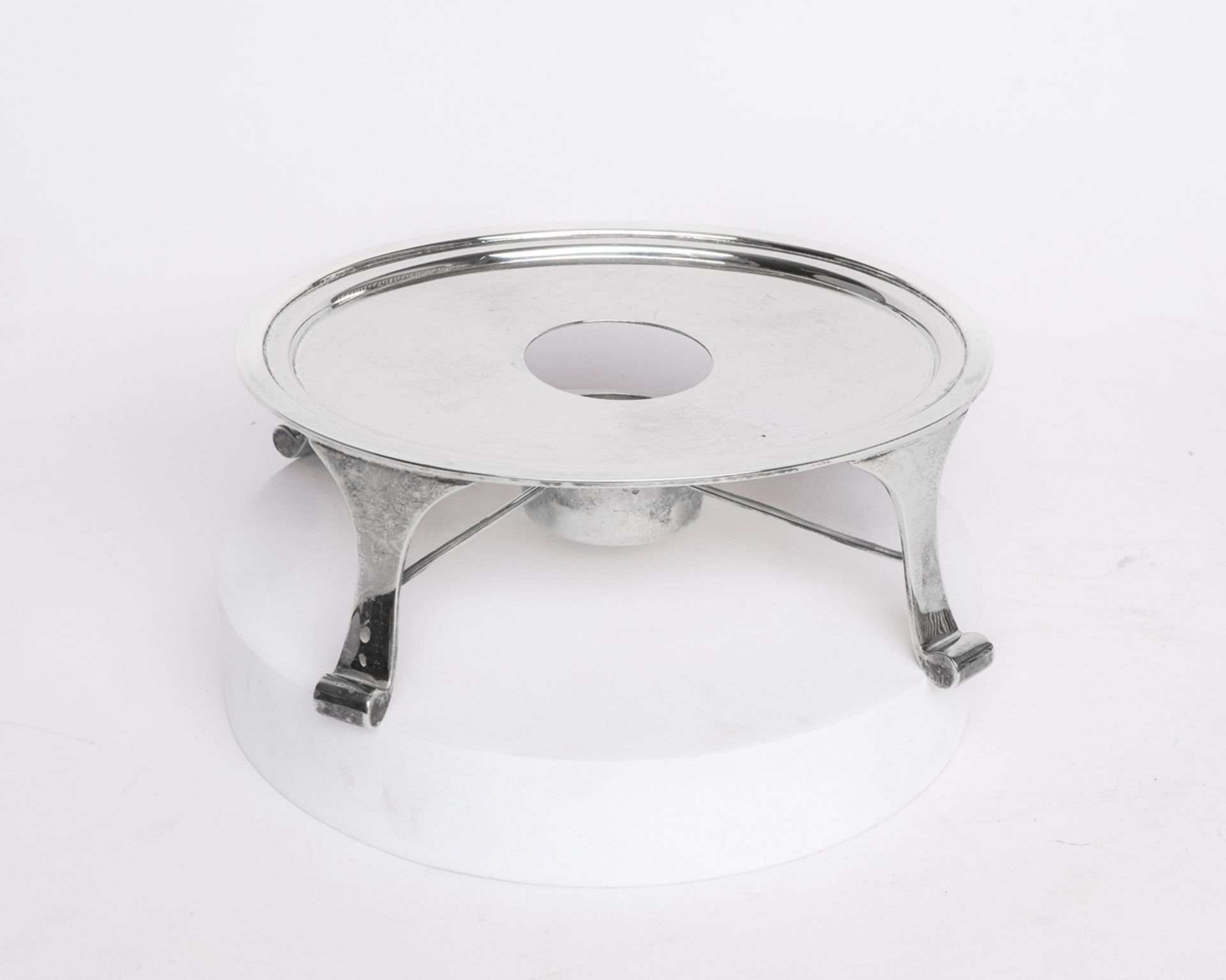 Stövchen, Silber 925, Edzard, oval, auf vier stilisierten Volutenfüßen, 5.8 x 17.5 x 14 cm, ca. 372