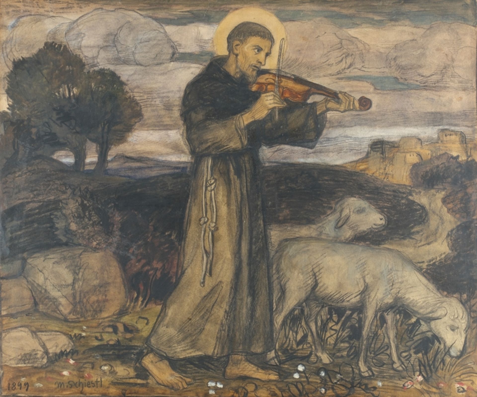 Schiestl, Matthäus (1869 Gingl/Salzburg - 1939 München, Schüler der KA München, Maler und Grafiker 