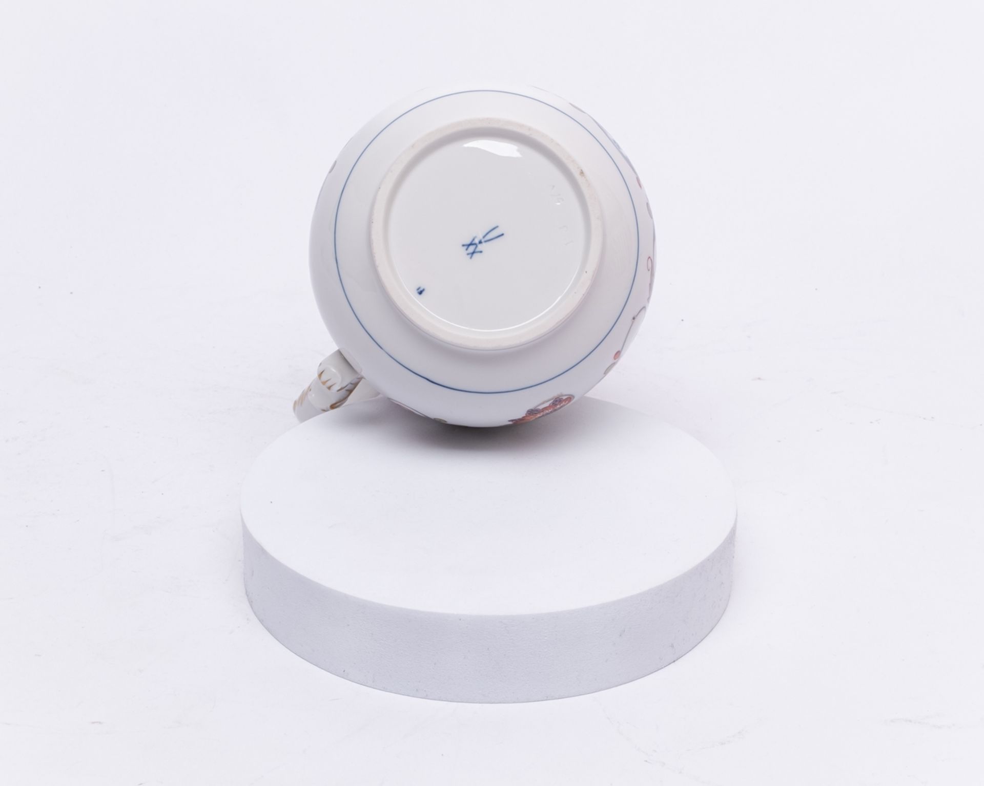 Kaffeeserviceteile, 11-tlg., Meissen, Schwertermarke, 1./2. Wahl, Zwiebelmuster, bunt, Goldrand: Ka - Bild 13 aus 13