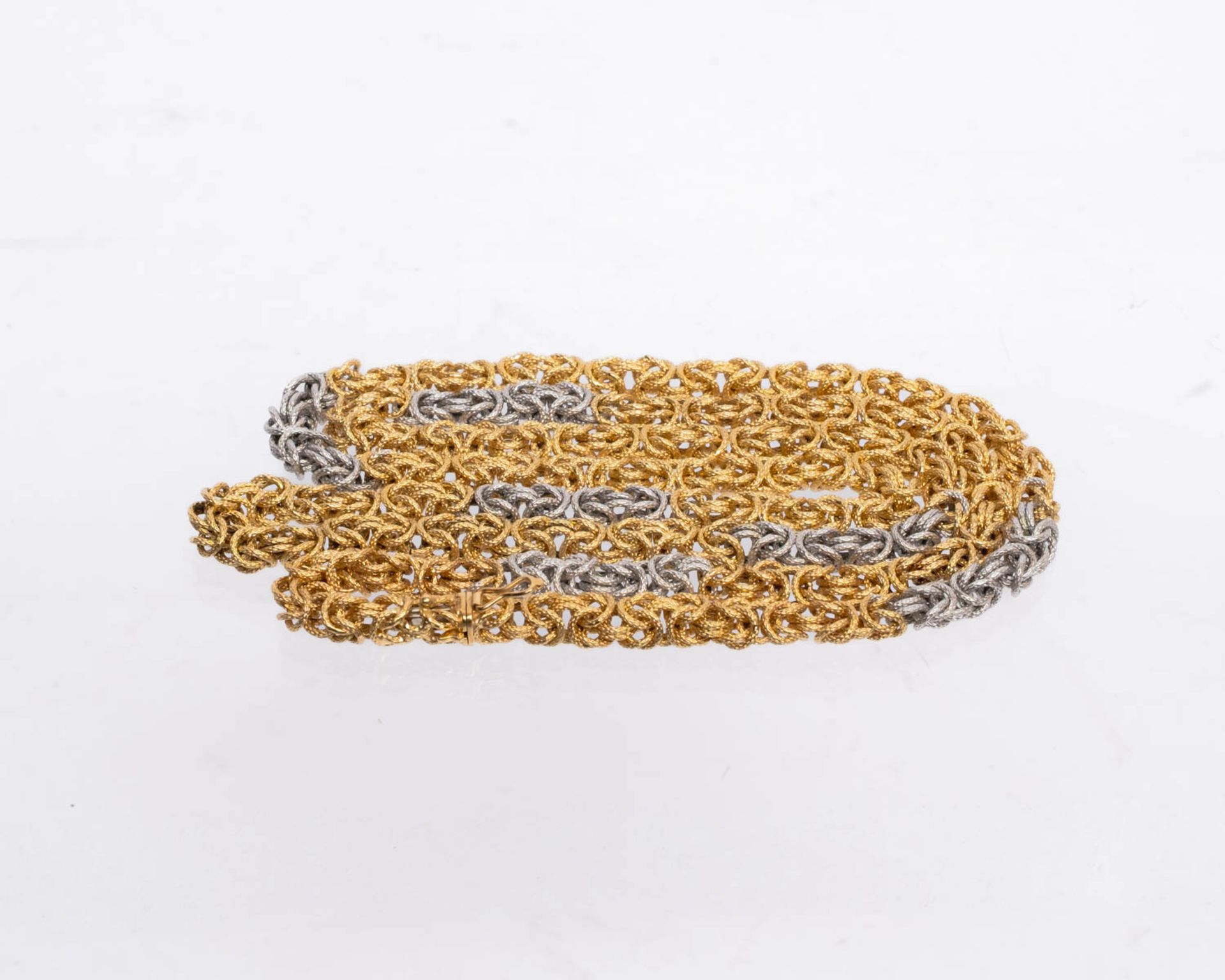 Kette, 18kt Gelbgold/Weißgold, ca. 117 g, ca. 86 cm lang - Bild 2 aus 2