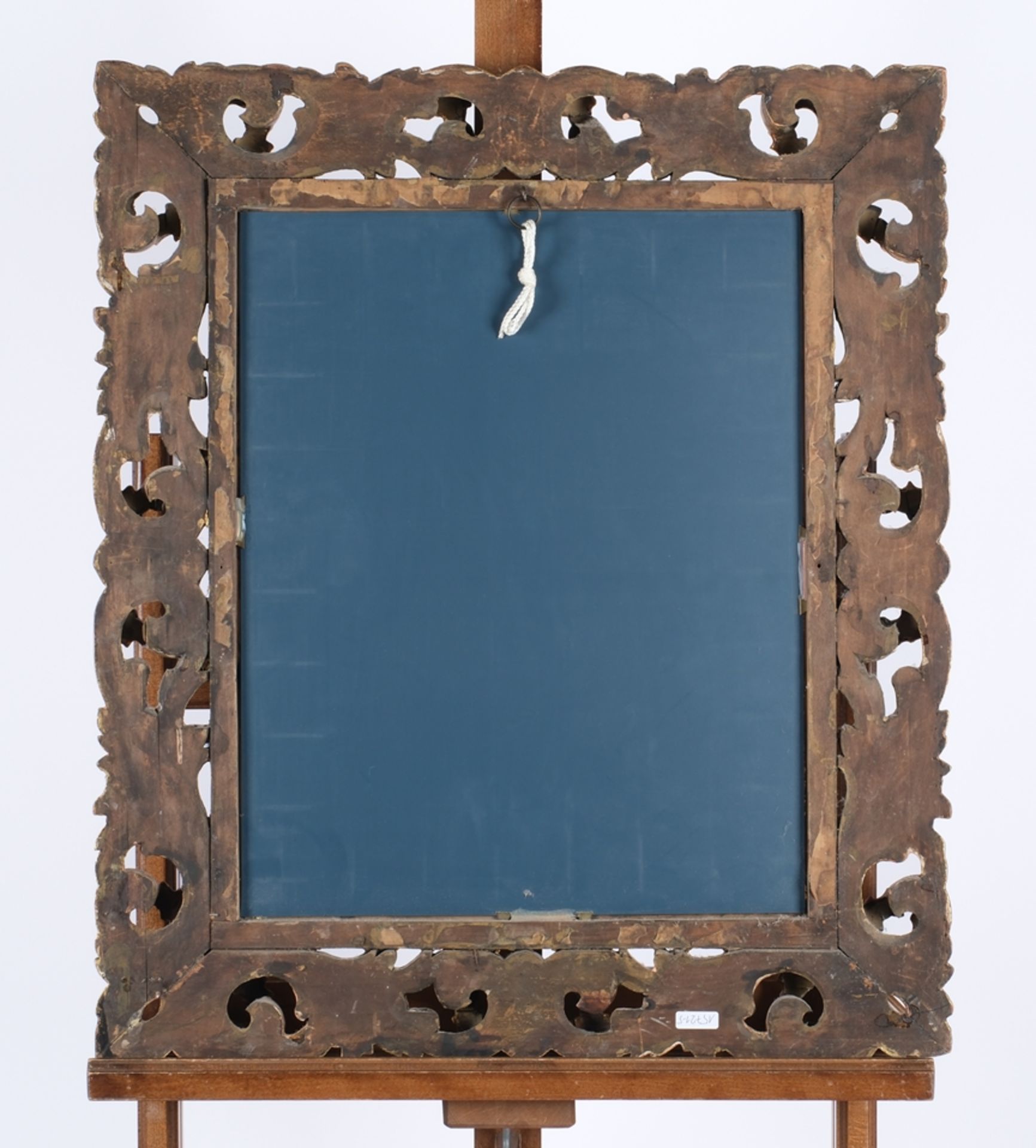 Wandspiegel im italienischen Barockstil, wohl 20. Jh., Holz durchbrochen geschnitzt und golden gefa - Bild 2 aus 2