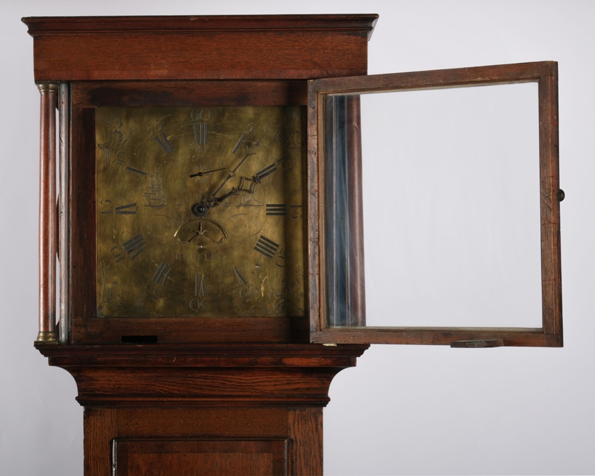 Standuhr, England, 1. Hälfte 19. Jh., sign. "Thomas Mear / Dursley", (Thomas Mear of Drusley / Glou - Bild 3 aus 6