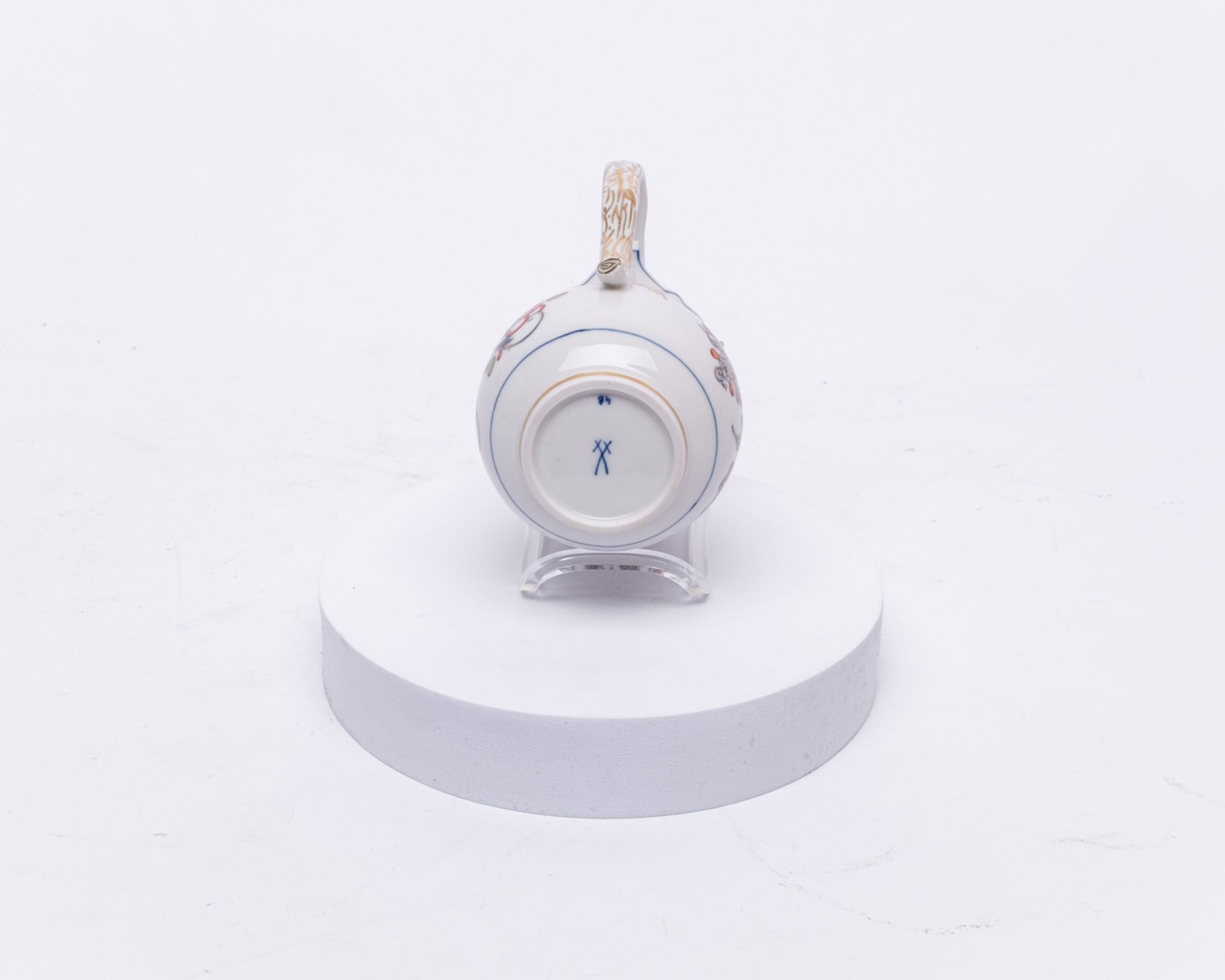 Kaffeeserviceteile, 11-tlg., Meissen, Schwertermarke, 1./2. Wahl, Zwiebelmuster, bunt, Goldrand: Ka - Bild 9 aus 13