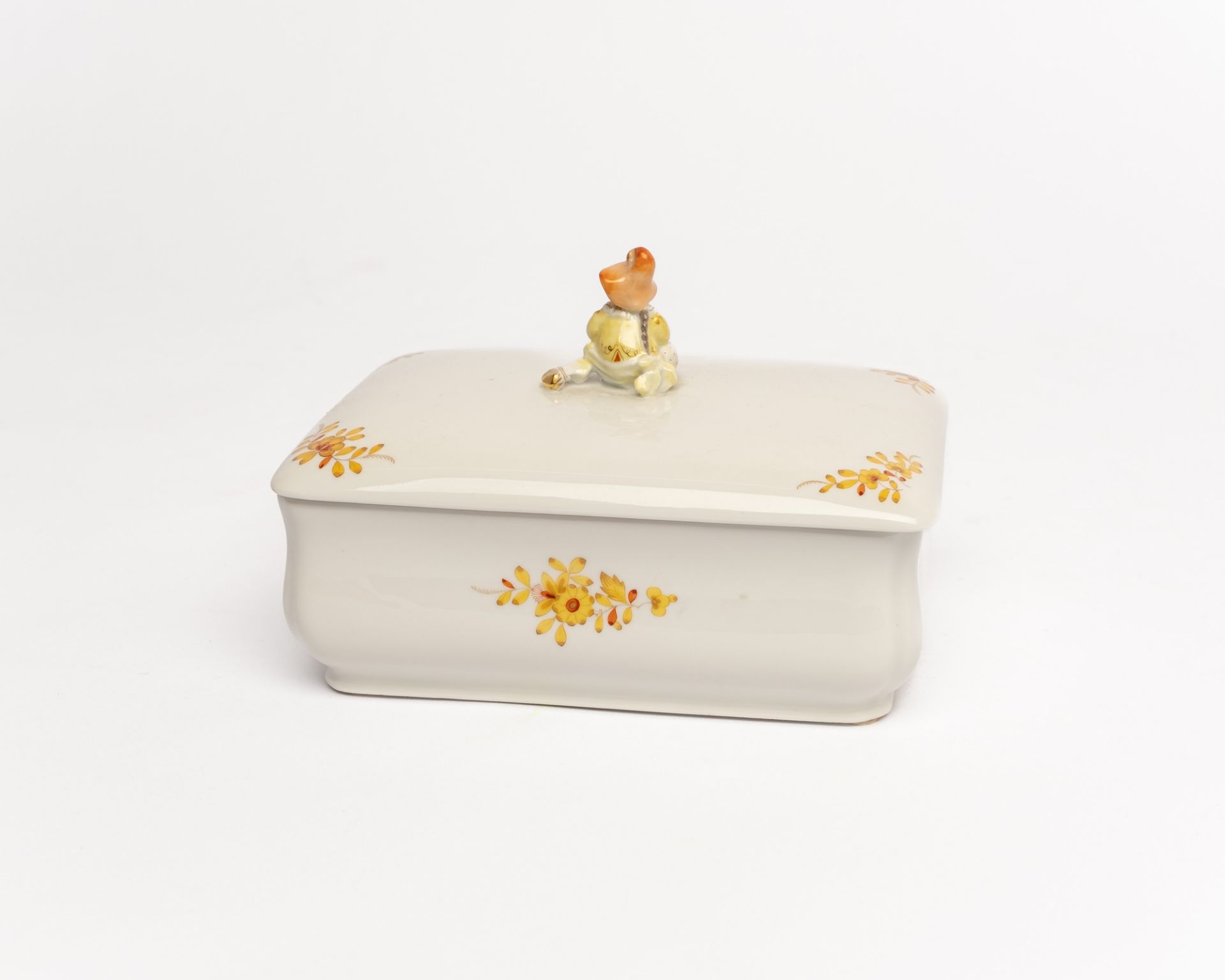 Deckeldose, "Chinese", Meissen, Schwertermarke, 1. Wahl,  Modellnummer 52650, rechteckig, Deckelkna - Bild 3 aus 4