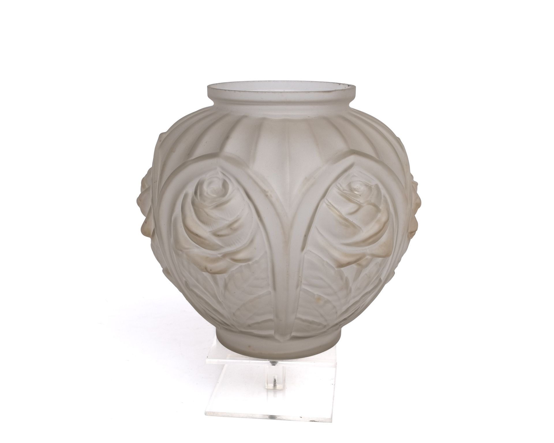 Schale, "Capucines", Lalique, farbloses Glas, teils mattiert, am Boden umseitig bezeichnet Lalique  - Bild 6 aus 7