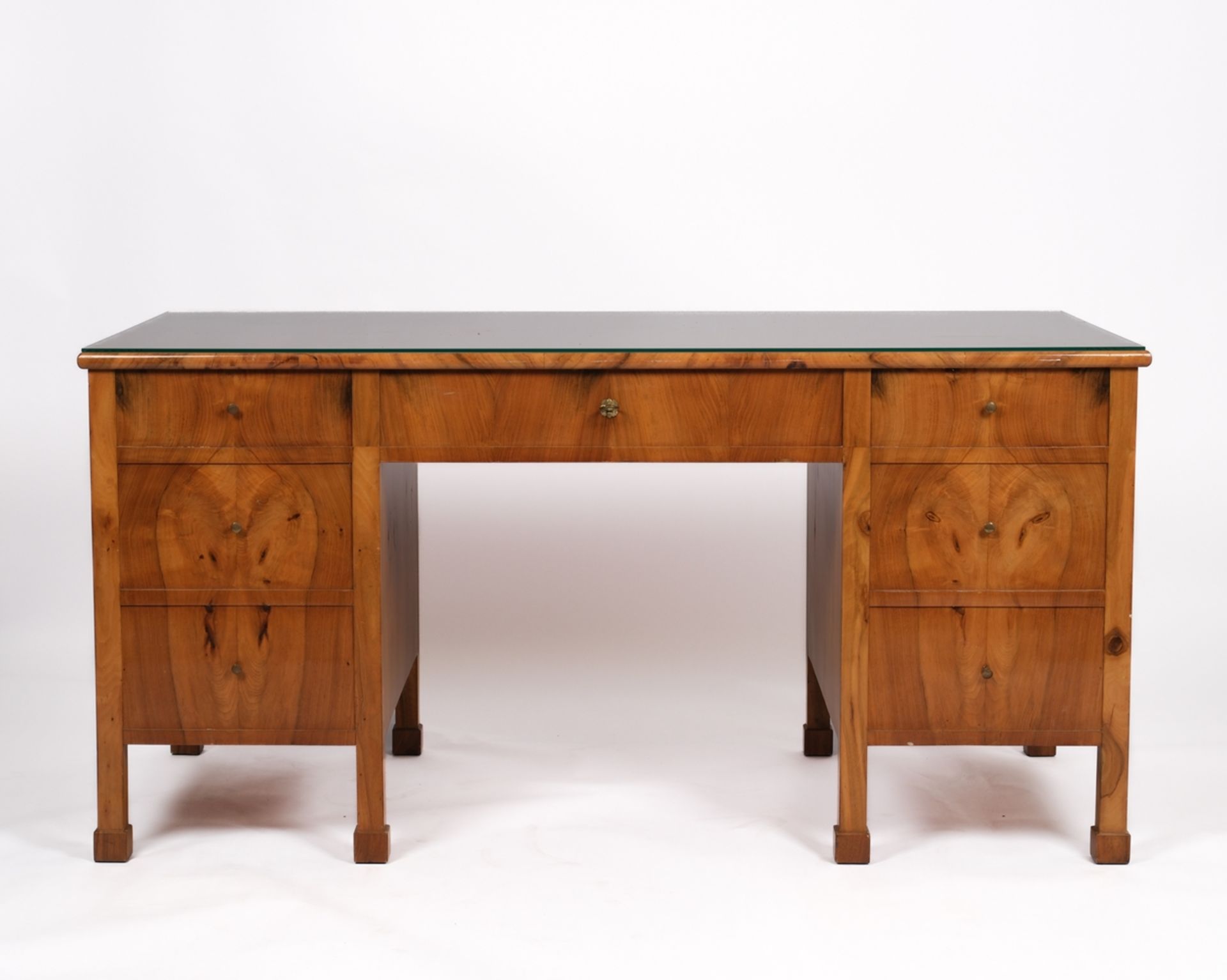 Schreibtisch des Sulpiz Boisserée (1783 - 1854), um 1820, Nussbaum furniert, in der Art eines Partn - Bild 3 aus 4