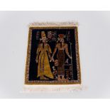 Seiden-Ghom, auf Seide, Iran, alt, sehr feine Knüpfung, ca. 0.58 x 0.48 m