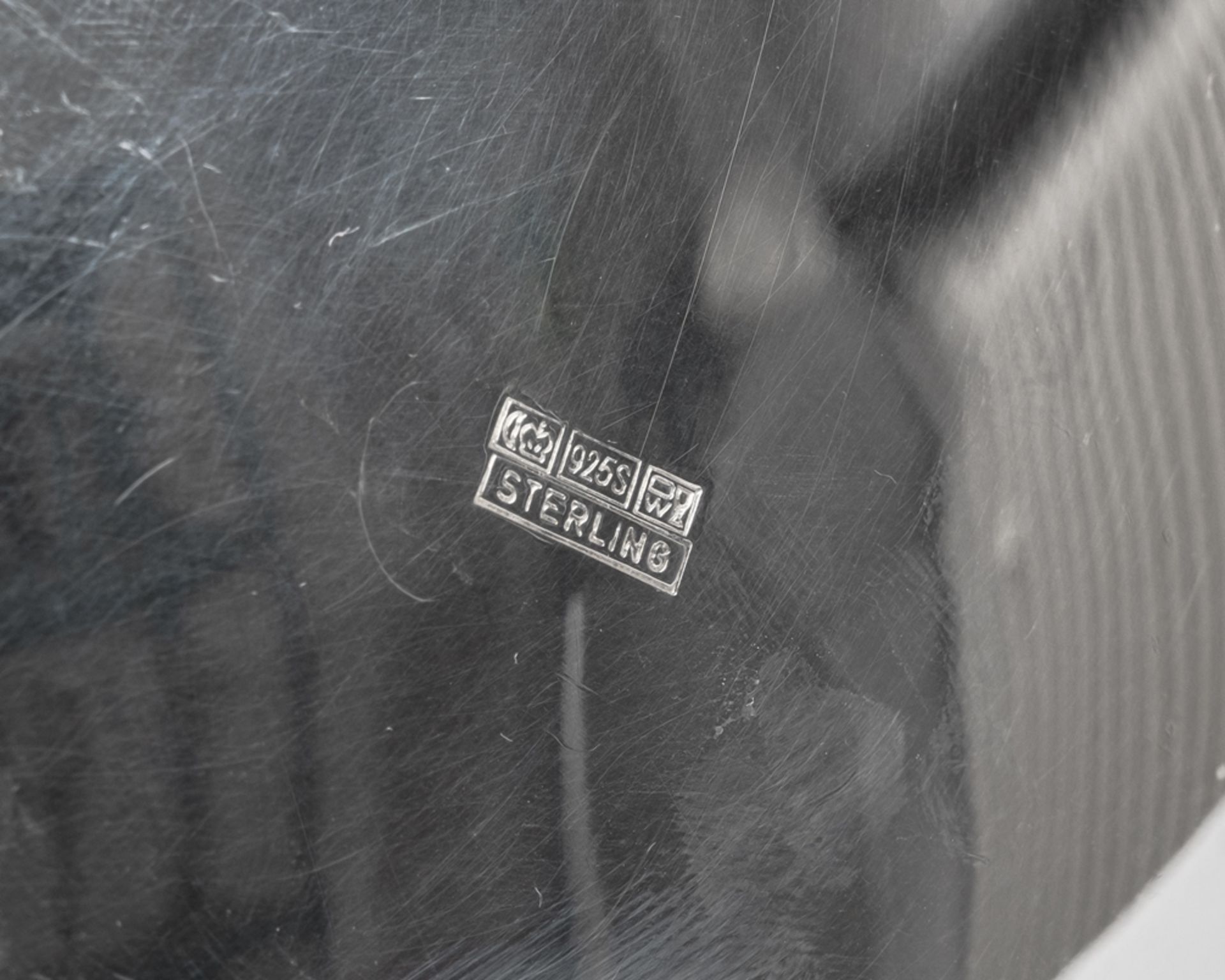 Kaffeekanne, Sahnegießer, Zuckerdose, Silber 925, Otto Wolter, gebauchte Gefäße mit abgesetzter Sch - Bild 5 aus 5