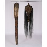 Kifwebe-Tanzmaske, Basonge, Zaïre oder Kongo, Afrika, Holz, ovaler Kopf, schlitzförmige Augen, vorg