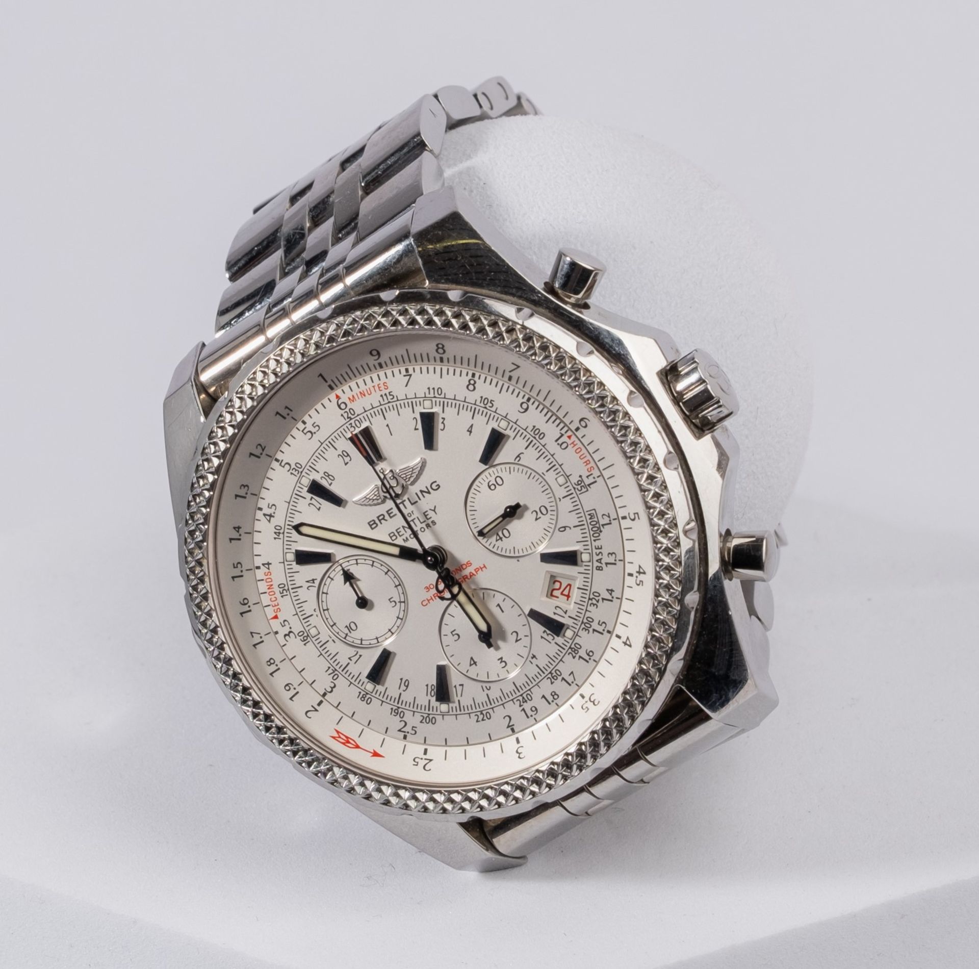 Breitling for Bentley Chronograph, Ref. A25362, Gehäuse und Gliederarmband mit Faltschließe in Stah