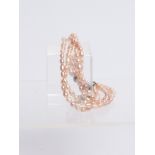 Perlarmband, vierreihig, Magnetverschluss 18kt Weißgold, Süßwasserperlen ø ca. 6/7 cm, ca. 23 cm la