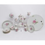 Mokkaservice, 25-tlg., Meissen, Schwertermarke, 2. Wahl, rote Rose, Goldrand: Mokkakanne (Deckelkno