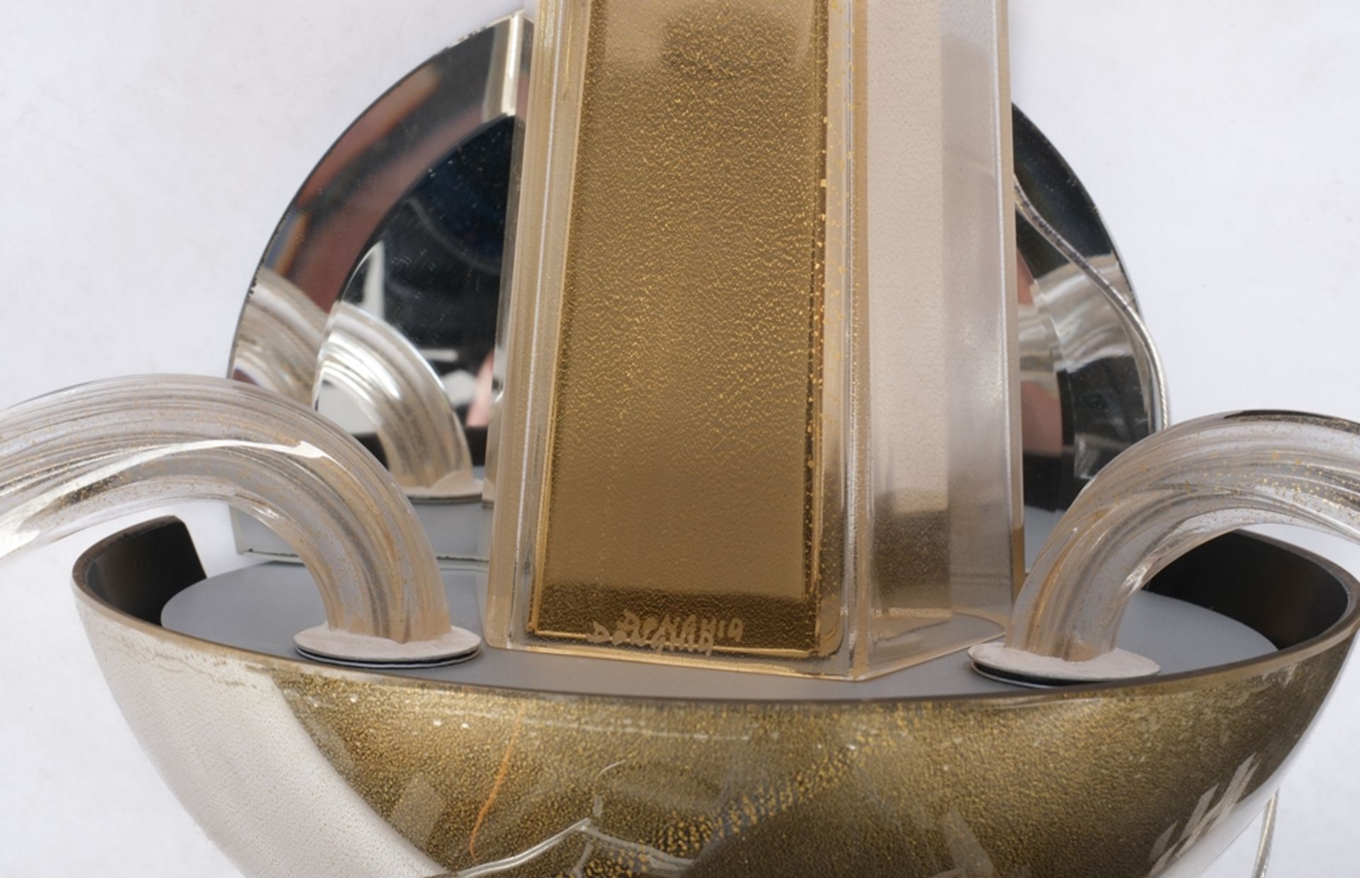 Paar Wandleuchter, Entwurf Angelo Donghia (1935 - 1985), Modell Stellare Sconce, Italien, Muranogla - Bild 3 aus 3