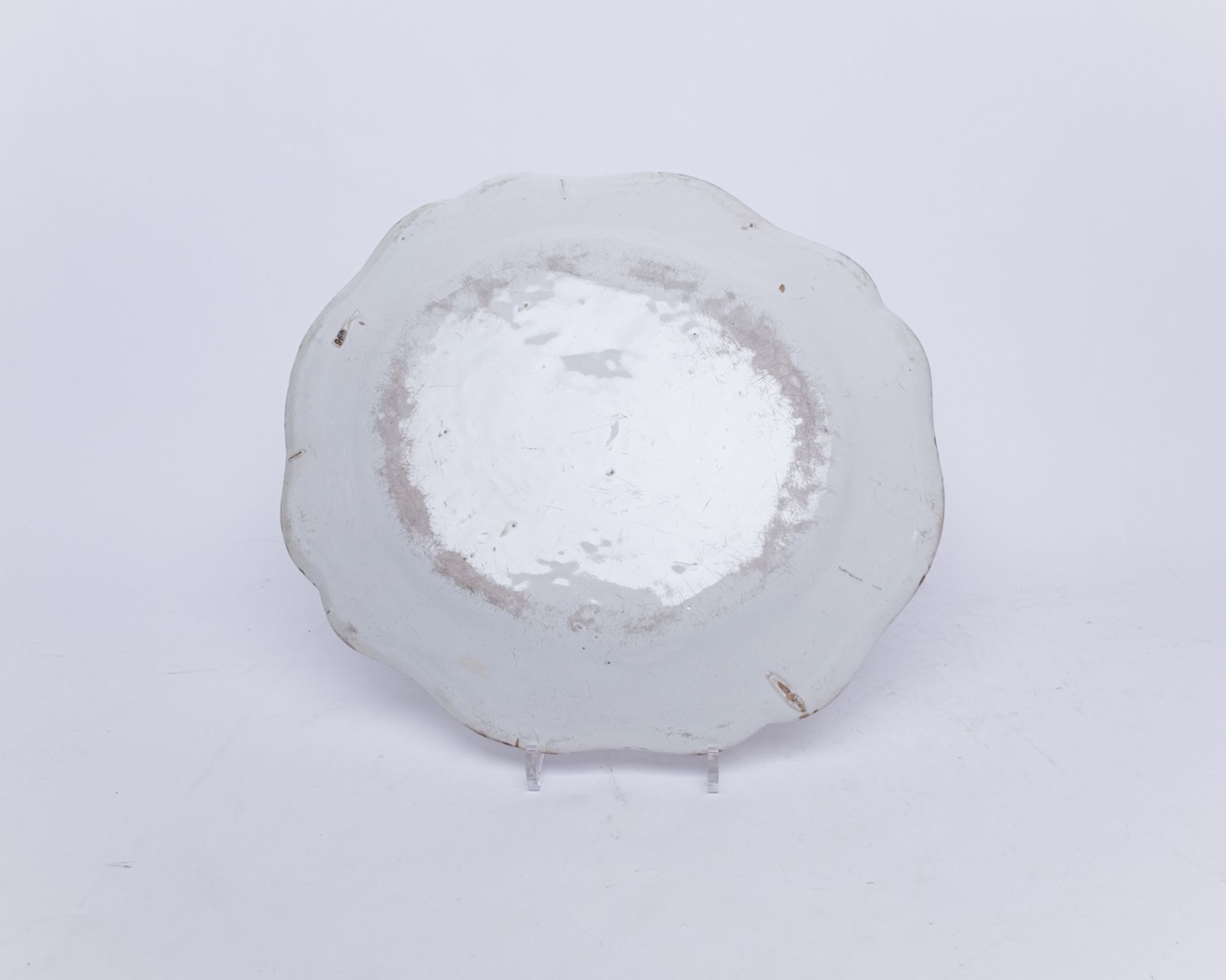 Teller, 2 Platten, Straßburg, um 1735-48, Paul Hannong, ungemarkt, Fayence, passige Formen, polychr - Bild 7 aus 7