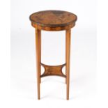 Runder Beistelltisch, Jugendstil, 1. Viertel 20. Jh., signiert A. Heitz, runde Platte auf vier koni