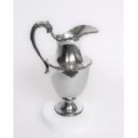 Schenkkanne, Silber 925, Mexiko, konischer Fuß, Korpus mit abgesetzter Schulter, Henkel mit Tierkop