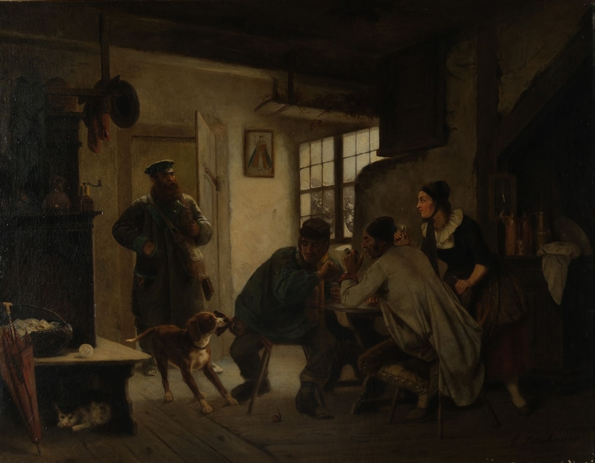 Litschauer, Karl Joseph (1830 Wien  - 1871 Düsseldorf, Schüler von Waldmüller und A. Tidemand, Genr