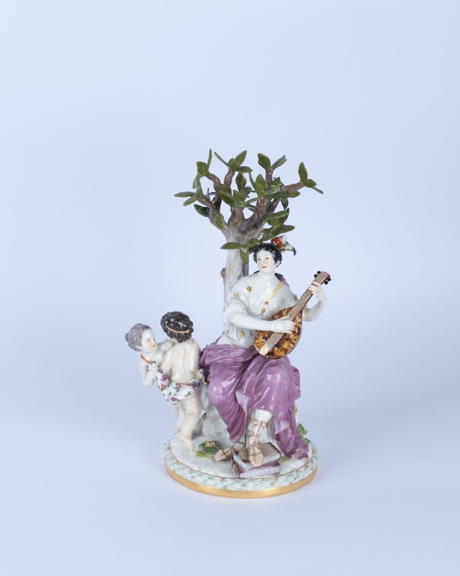 Porzellangruppe, "Die Muse Terpsichore", Meissen, Schwertermarke, 1850-1924, 1. Wahl, Modellnummer 