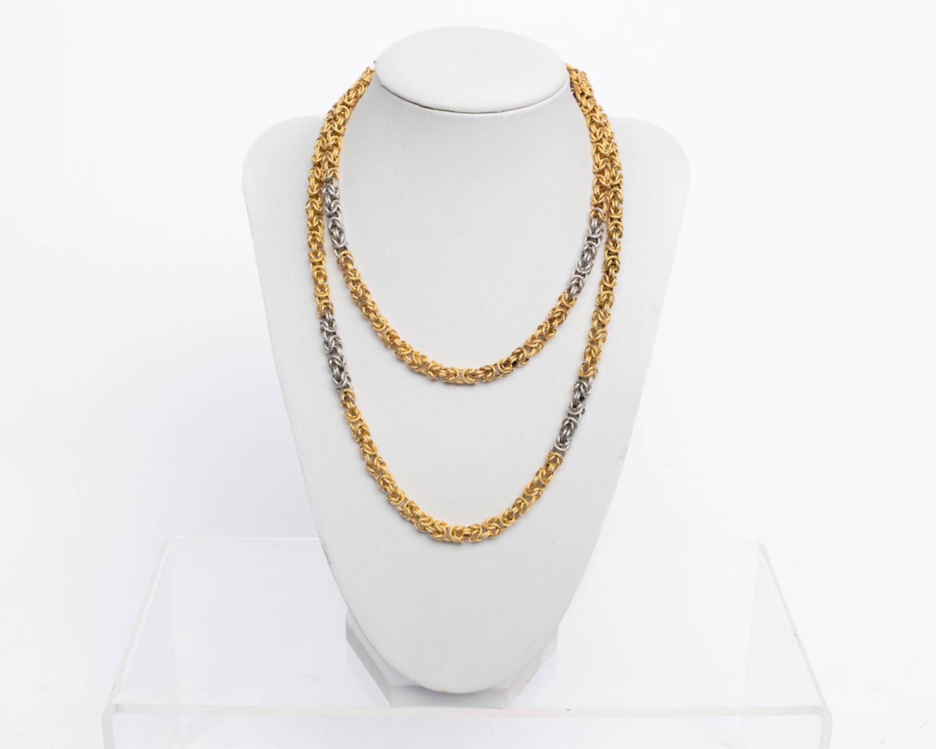 Kette, 18kt Gelbgold/Weißgold, ca. 117 g, ca. 86 cm lang