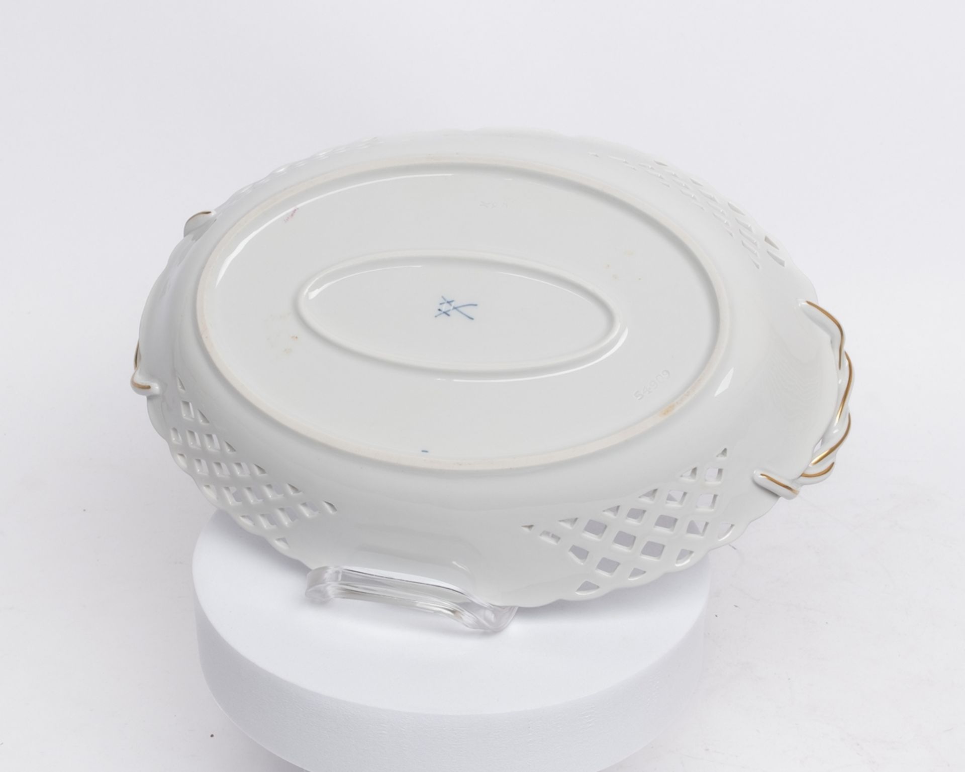 Mokkaservice, 25-tlg., Meissen, Schwertermarke, 2. Wahl, rote Rose, Goldrand: Mokkakanne (Deckelkno - Bild 11 aus 24