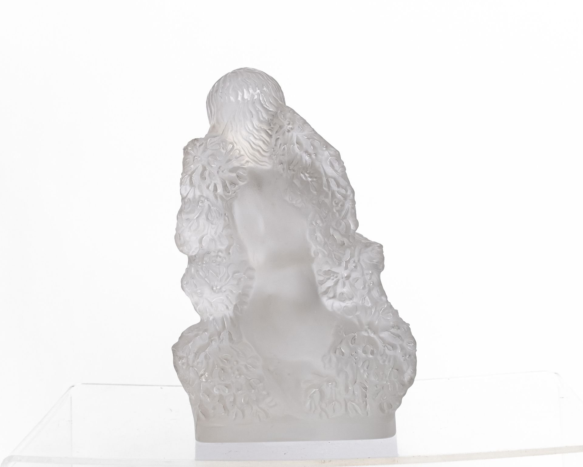 Glasfigur, "Hiver surtot quatre saisons", Lalique, farbloses Glas, teils mattiert, frierender weibl - Bild 3 aus 6