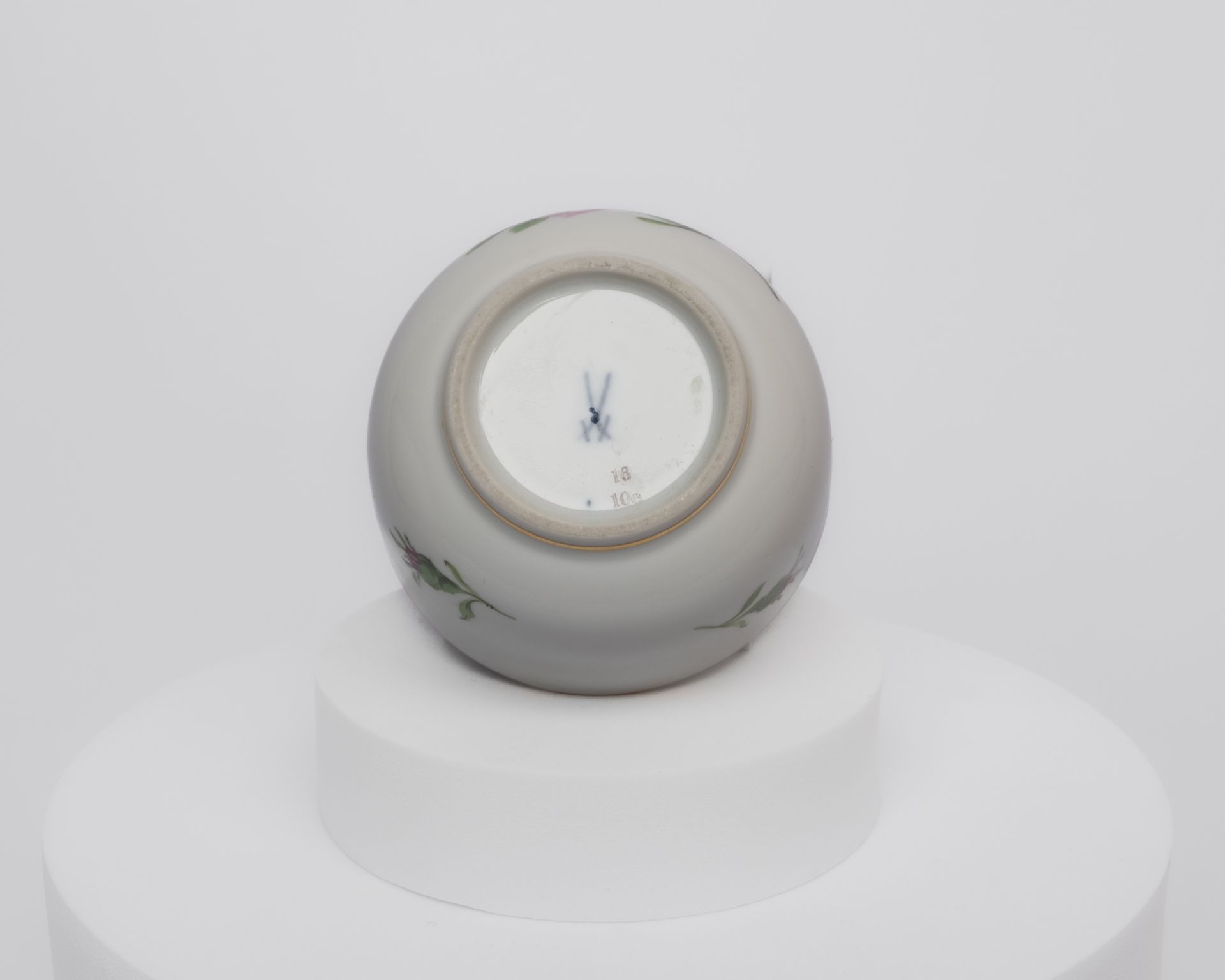 Mokkaservice, 16-tlg., Meissen, Schwertermarke, 1./2. Wahl, rote Rose, meist Goldrand: Mokkakanne ( - Bild 4 aus 14