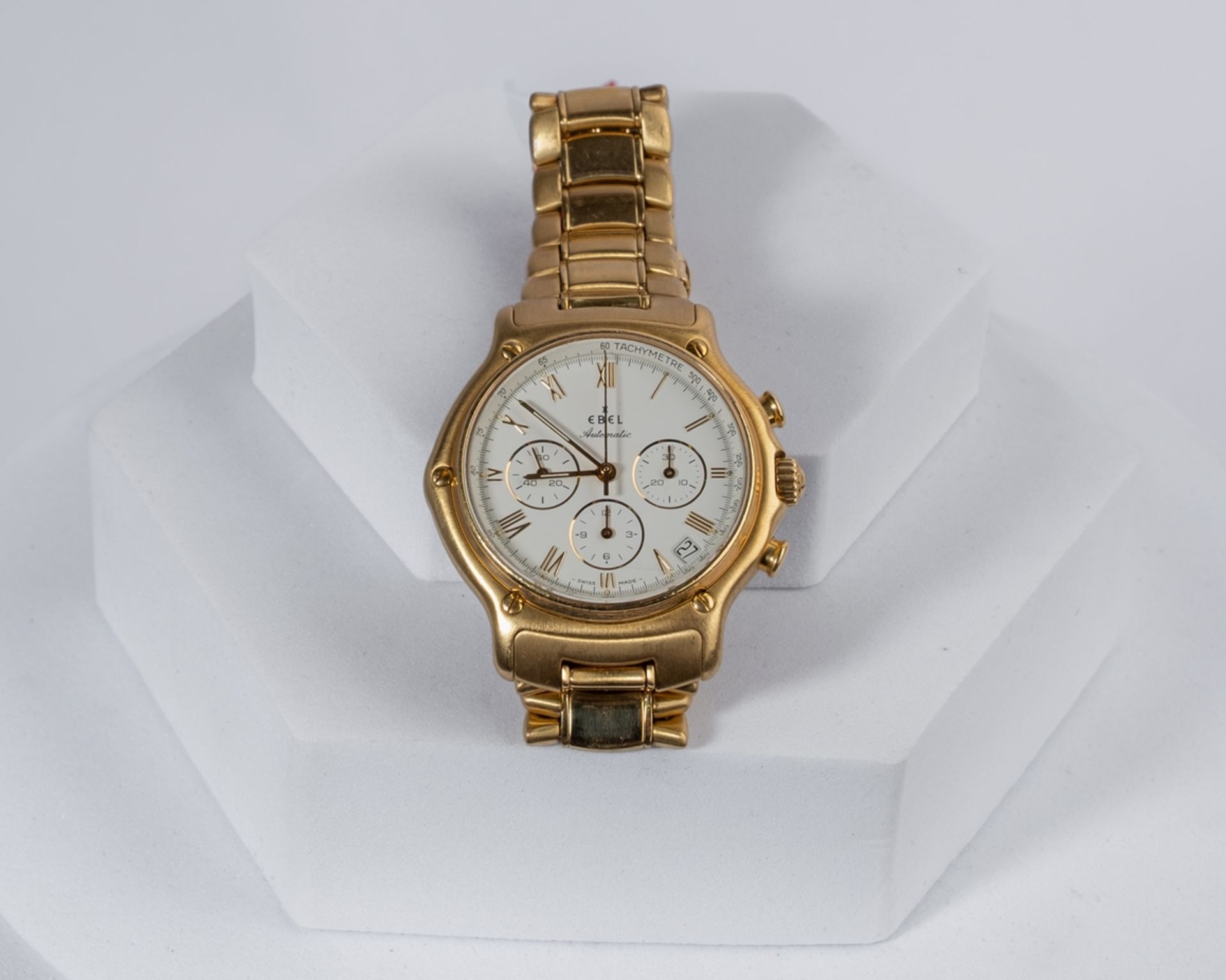 Ebel 1911 El Primero Chronograph, Ref. 8134901, Gehäuse und Gliederarmband in 18kt Gelbgold, weißes - Bild 2 aus 2