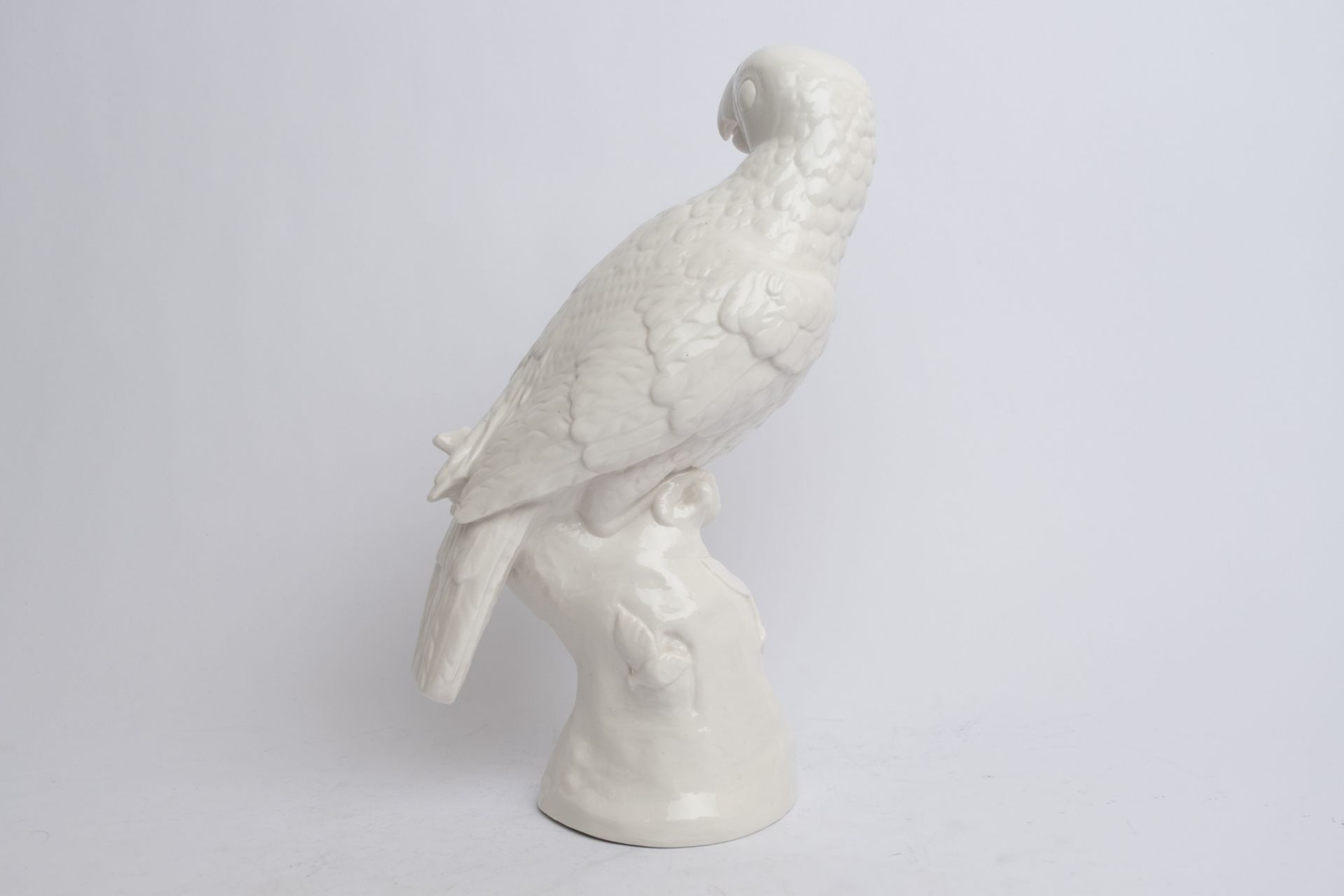 Porzellanfigur, "Papagei auf Natursockel", Nymphenburg, Pressmarken, Modellnummer 180, Weißporzella - Bild 2 aus 3