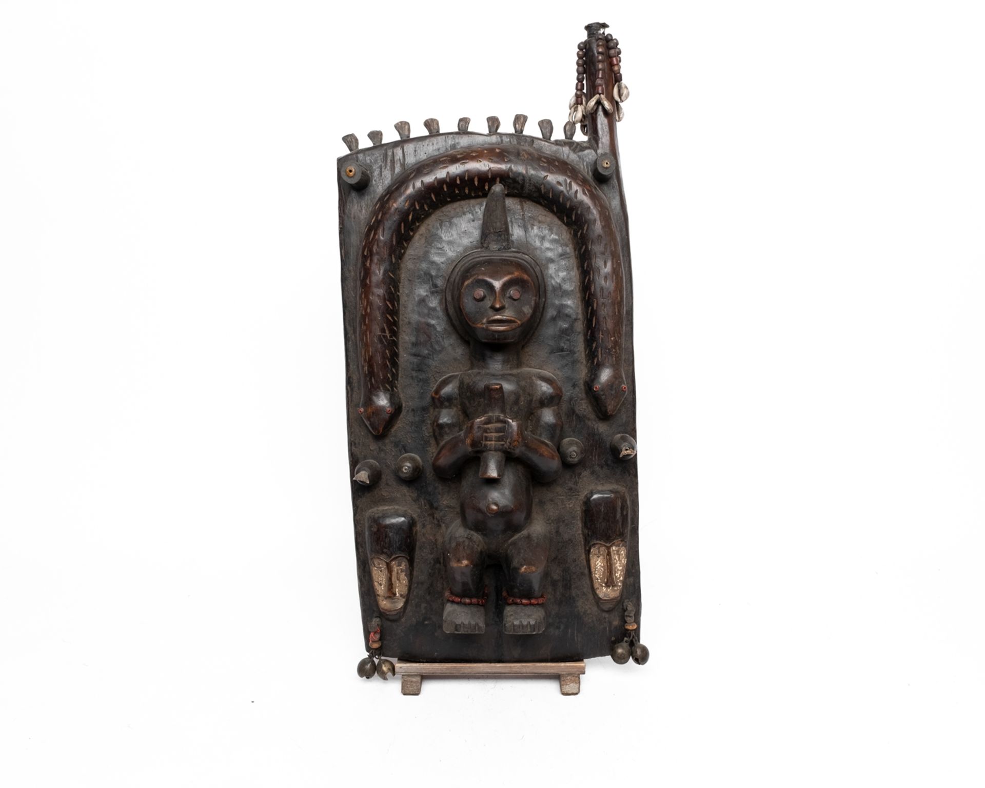 2 Reliquiar-Figuren "Byeri", Holztür, Fang, Gabun, Afrika, sitzende männliche Figuren aus Holz mit  - Bild 2 aus 6