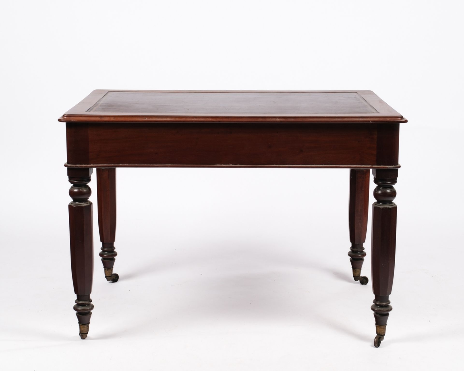 Viktorianischer Schreibtisch, England, 2. Hälfte 19. Jh., Mahagoni furniert, rechteckiger Schreibko - Bild 4 aus 4