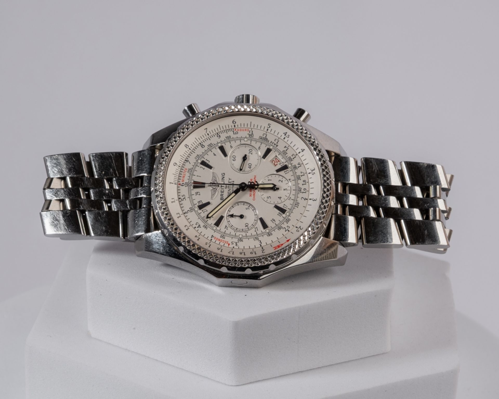 Breitling for Bentley Chronograph, Ref. A25362, Gehäuse und Gliederarmband mit Faltschließe in Stah - Bild 2 aus 3