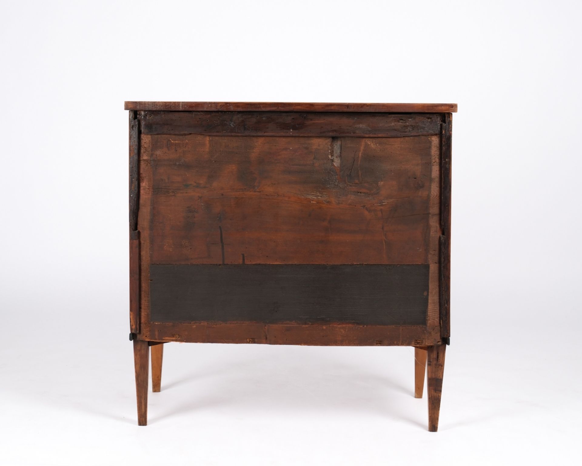 Kommode, Biedermeier, um 1825, Kirschbaum auf Weichholz, zweischübiger Korpus auf hohen konischen V - Bild 4 aus 4