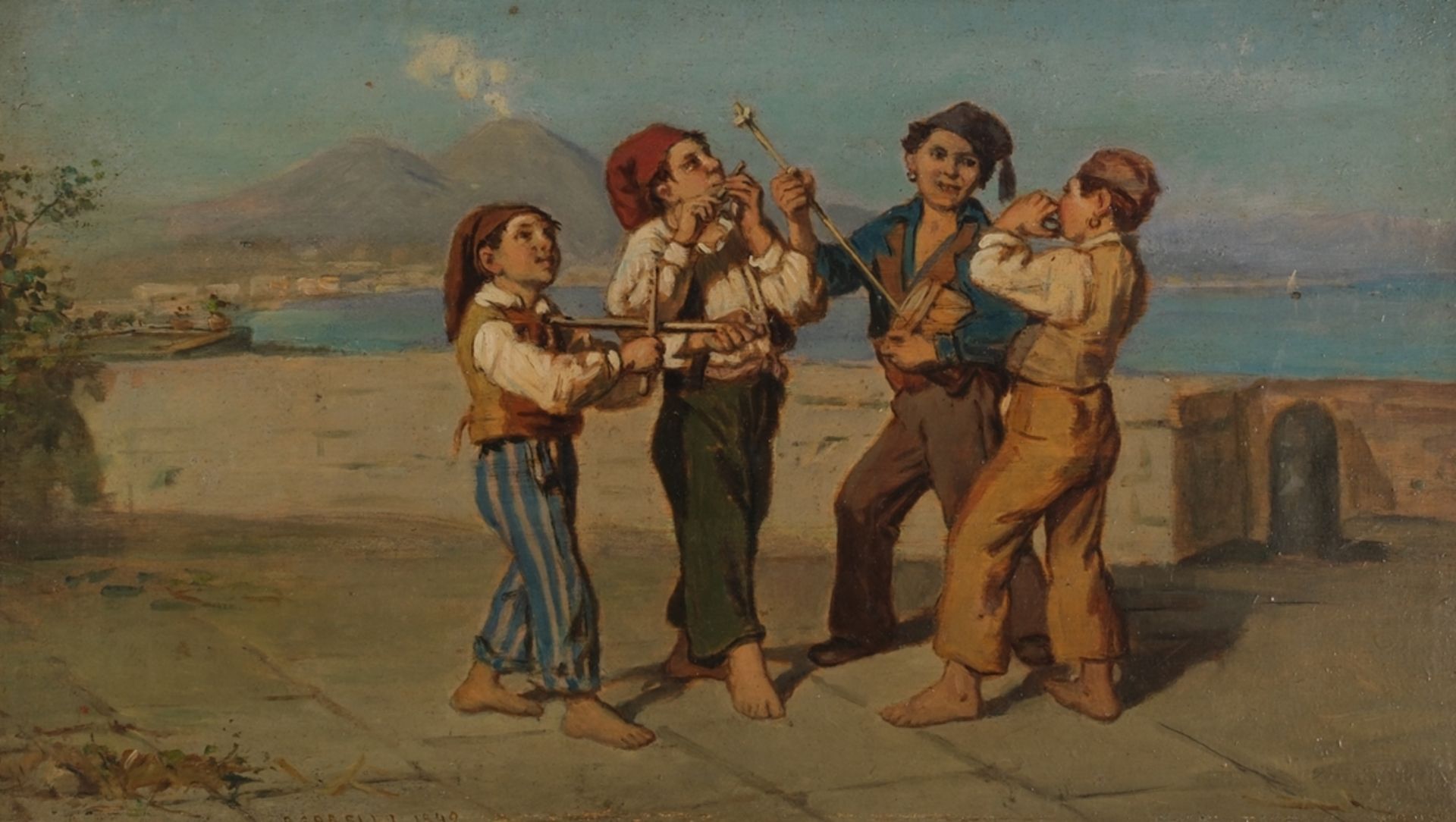 Carelli, Consalvo (1818 - 1900 Neapel, lehnte den Akademismus ab und befürwortete stattdessen das S