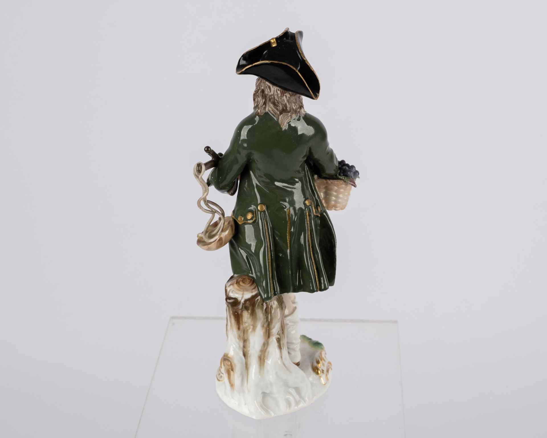 Porzellanfigur, "Traubenhändler", Meissen, Schwertermarke, 1850-1924, 1. Wahl, Modellnummer 7, poly - Bild 3 aus 5