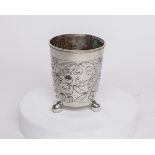 Kugelfußbecher, Silber 12-lötig, Görlitz, um 1717-1741, Stadtmarke, Meistermarke IFB (Johann Friedr