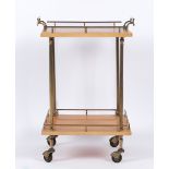 Bar- oder Servierwagen, Aldo Tura (1909 - 1963), Italien, 1960er Jahre, zwei cremefarbene quadratis