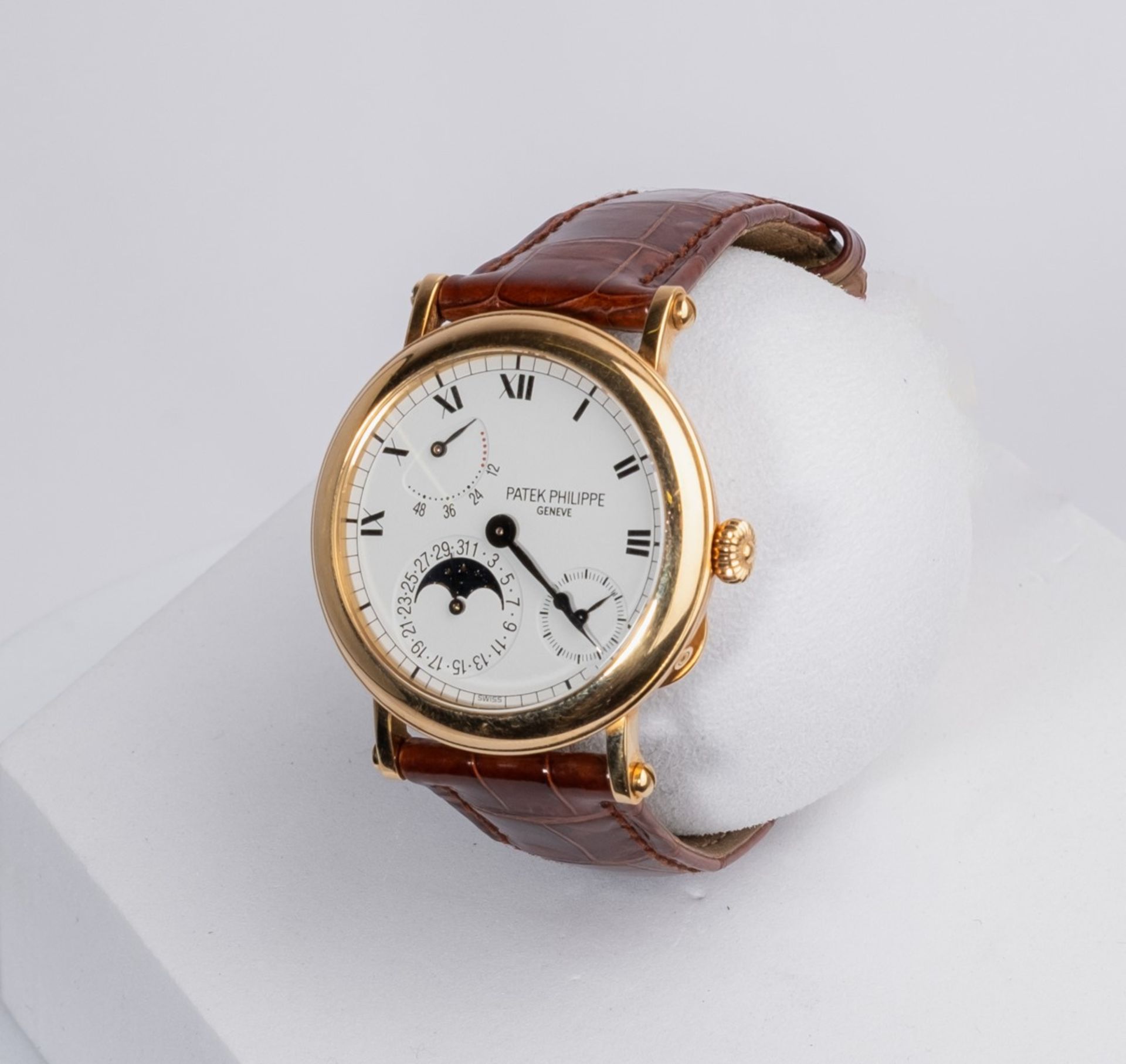 Patek Philippe Officer Complications, Ref. 5054, 18kt Gelbgold, Automatik, rundes Halbjägergehäuse 