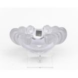 Aschenbecher, "Athena", Lalique, farbloses Glas, teils mattiert, oval, für Zigarren, am Boden umsei