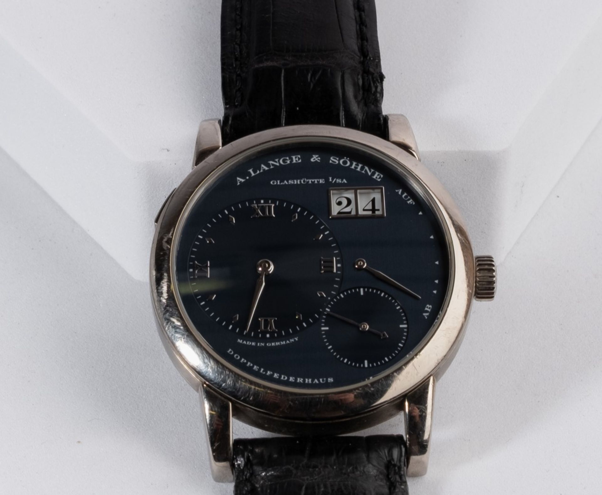 A. Lange & Söhne Lange 1 Blue Series, Ref. 101.027, um 2001/2002, Gehäuse und originale Faltschließ