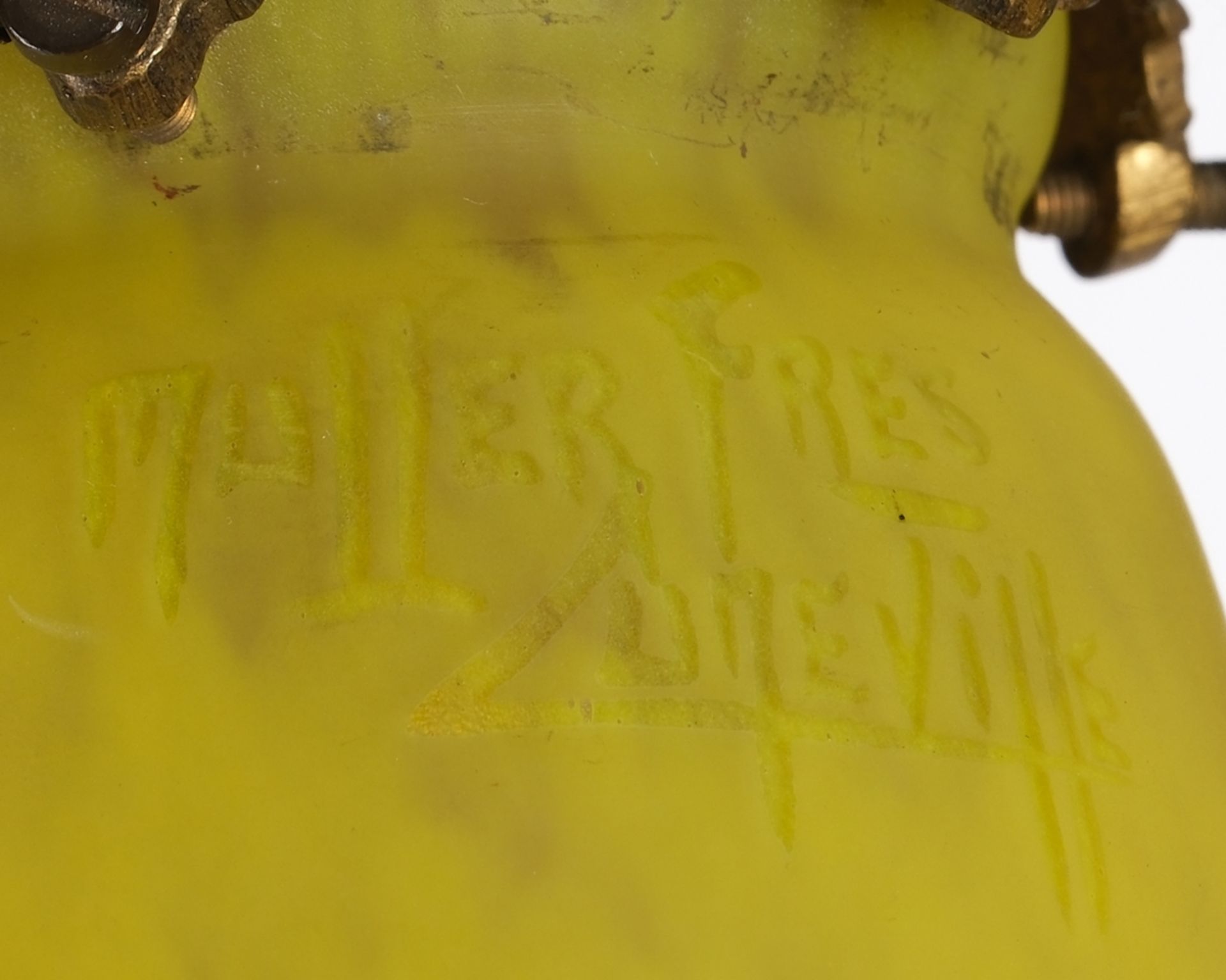 Skulpturale Stehlampe, Jugendstil, Frankreich, um 1900, dreiflammiger Leuchter mit außergewöhnliche - Bild 4 aus 8