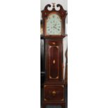 Standuhr, Schottland, George III, spätes 18. Jh., auf dem Zifferblatt sign. Charles Campbell / Bo'n