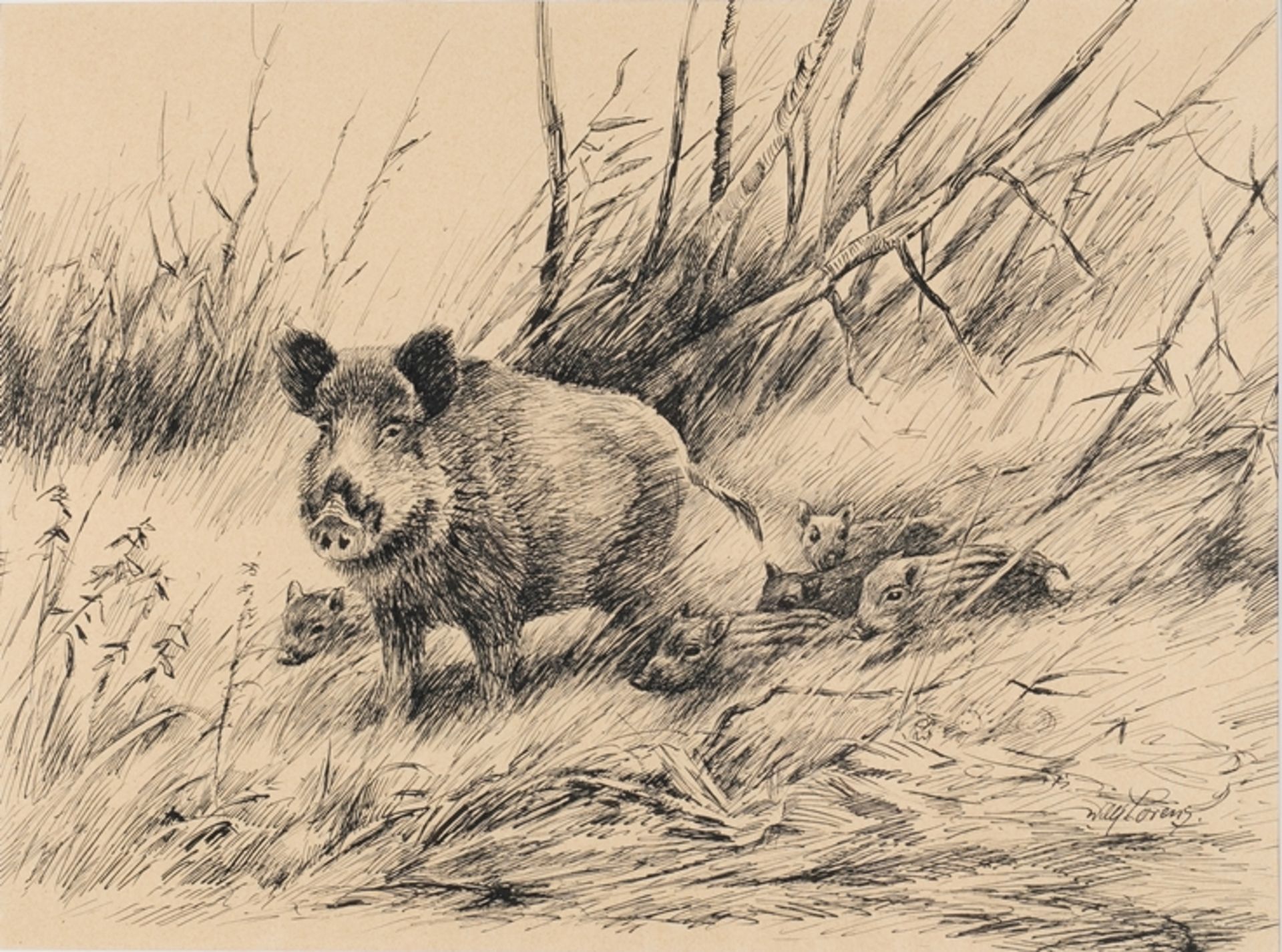 Lorenz, Willi (Köln 1901 - 1981 ebda, deutscher Tier-, Jagd- und Landschaftsmaler),