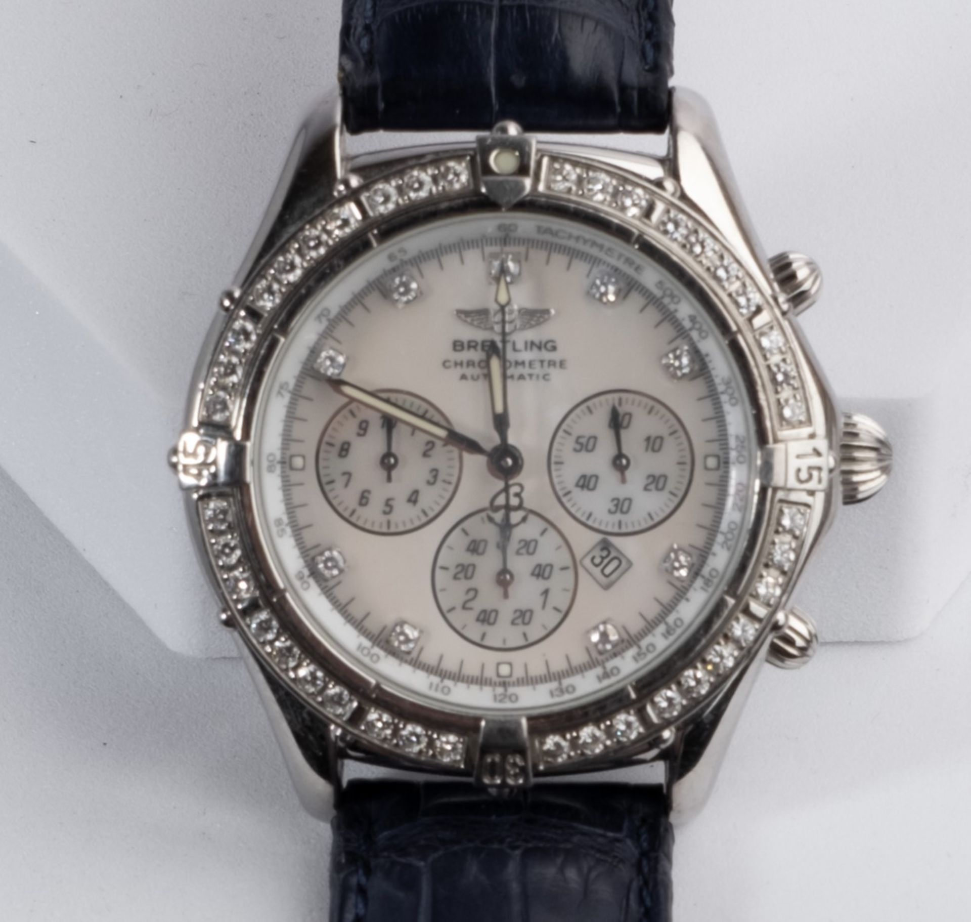 Breitling Shadow Flyback Chronograph, Ref. A35312, Gehäuse in Stahl, drehbare Diamantlünette mit 40 - Bild 2 aus 3