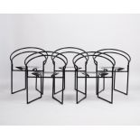Satz von 5 Stühlen "La Tonda", Entwurf Mario Botta (*1943), Ausführung Alias, Italien, schwarzes St
