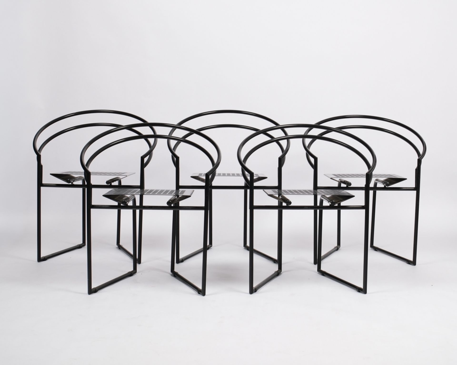 Satz von 5 Stühlen "La Tonda", Entwurf Mario Botta (*1943), Ausführung Alias, Italien, schwarzes St