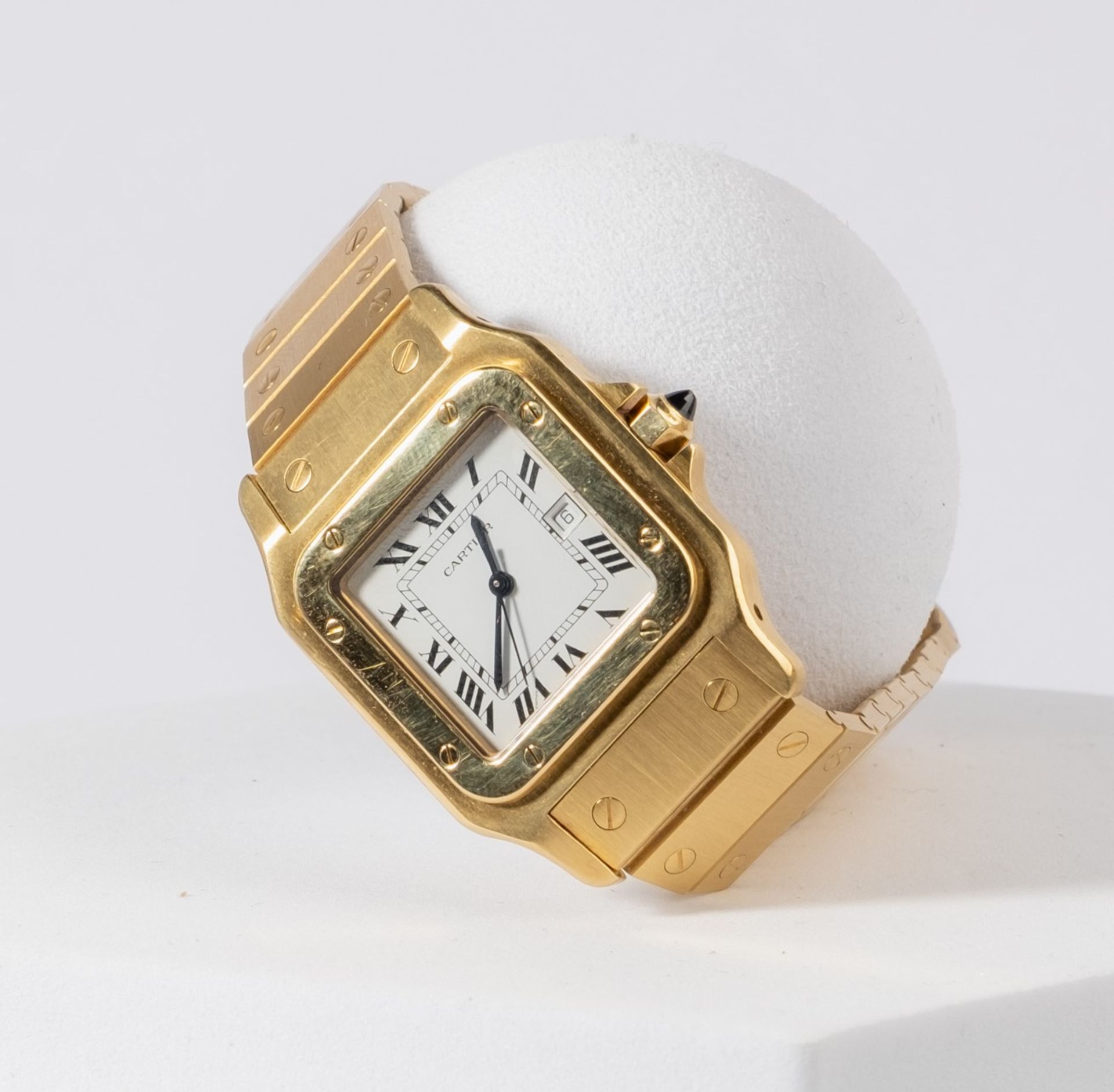 Cartier Santos Carrée "OR MASSIF", Ref. 2960, seltene Vollgoldausführung in 18kt Gelbgold, die Ober