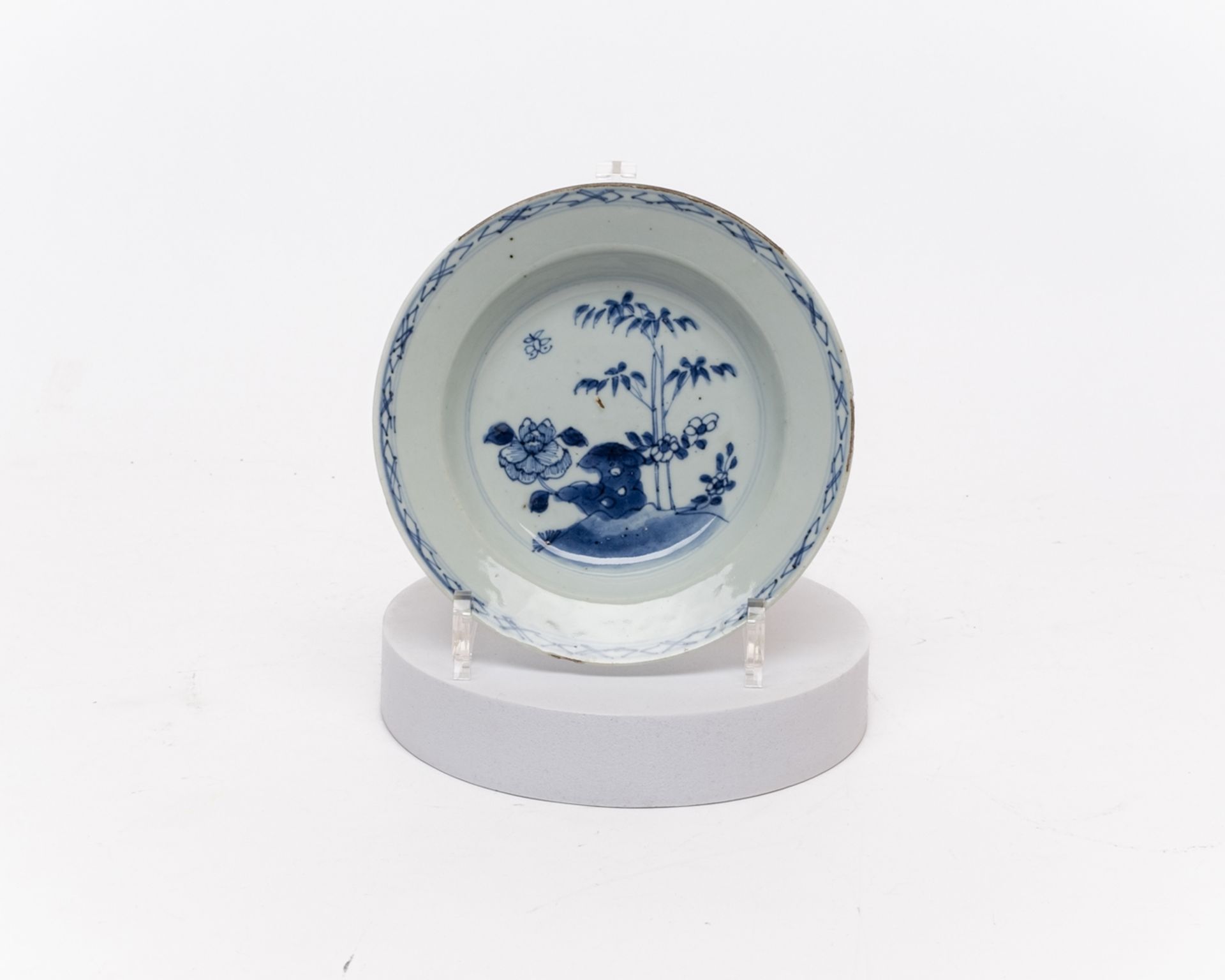 6 Schalen, China, Qianlong, 1736-1795, Porzellan, verschiedene blau-weiße Dekore, 1x wandernder Gel - Bild 4 aus 4