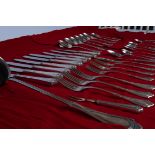 Besteck, 133-tlg., Silber 800, Vereinigte Silberwarenfabriken AG, Düsseldorf, Jugendstil, Monogramm