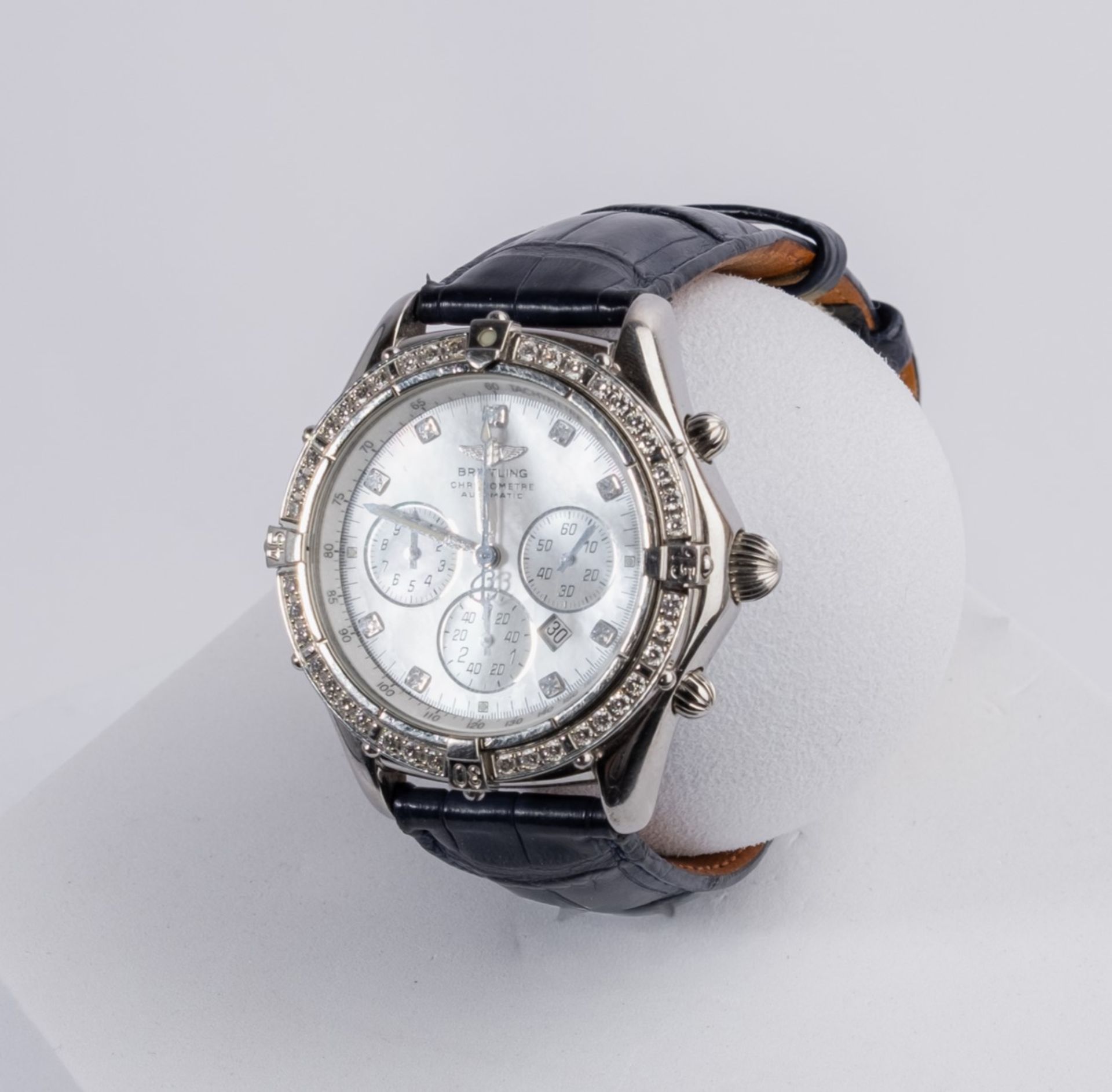 Breitling Shadow Flyback Chronograph, Ref. A35312, Gehäuse in Stahl, drehbare Diamantlünette mit 40